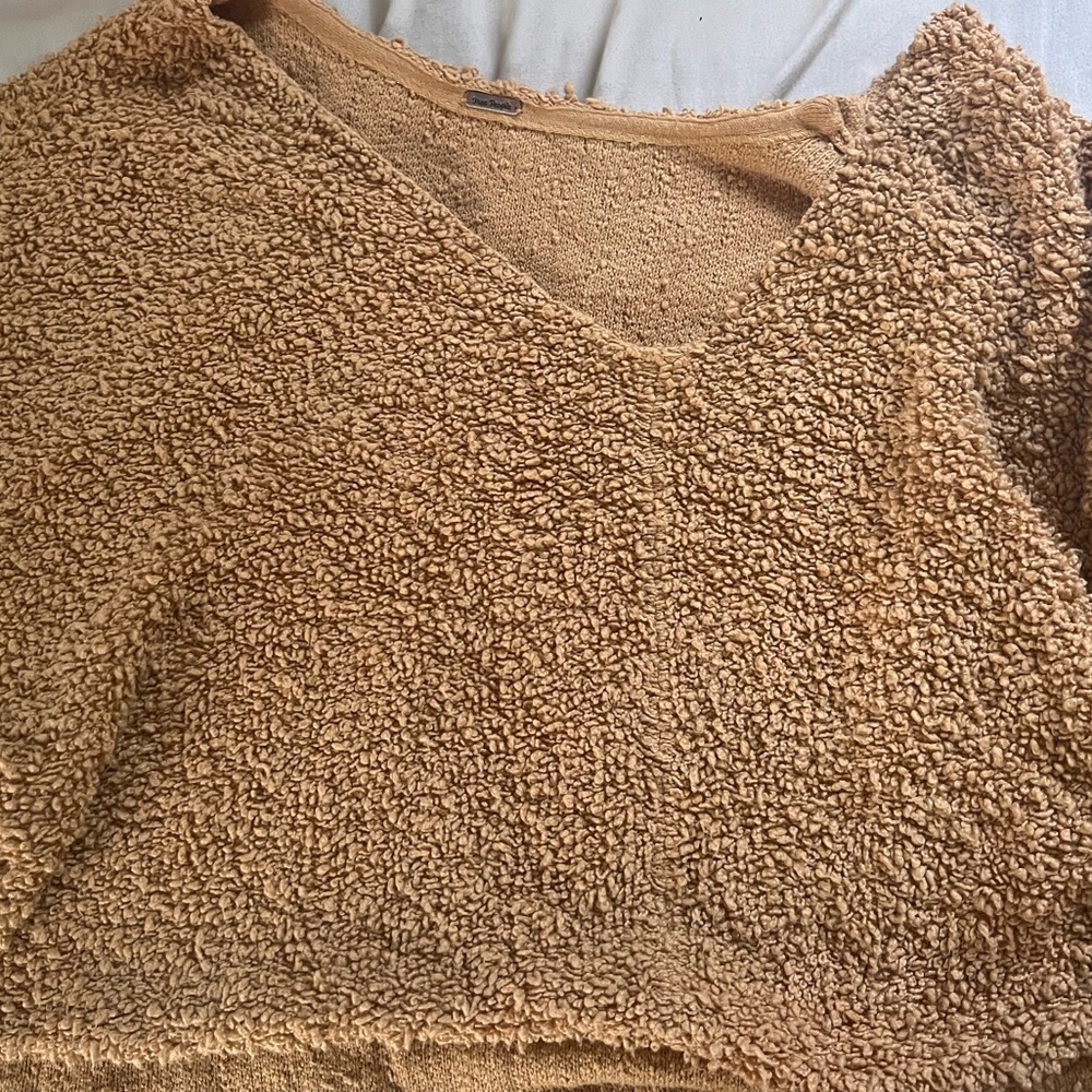 Tan free people sweater